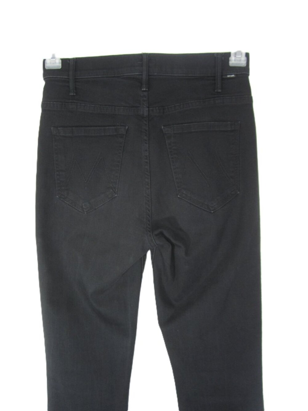 MOTHER 27 Hustler Ankle Fray Bootcut Jeans Not Guilty Wash Black Raw He - Picture 8 of 13